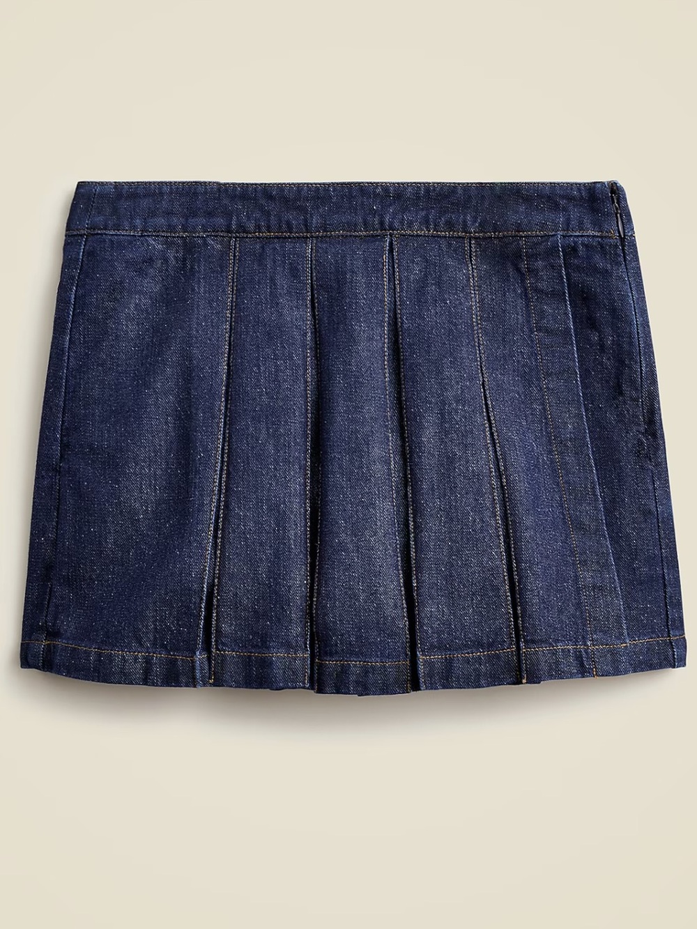 J. Crew Pleated denim mini skort in Rinse wash